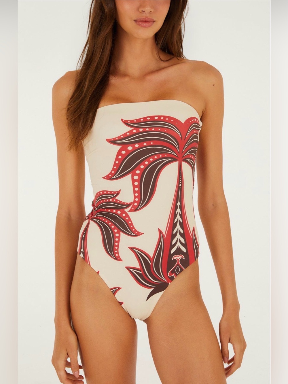 FARM RIO Ainika Garden Strapless One Piece Swim M